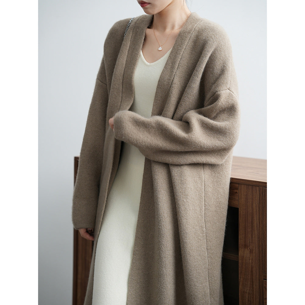 The Cloud-Wrap Ultra-Long Faux Cashmere Cardigan