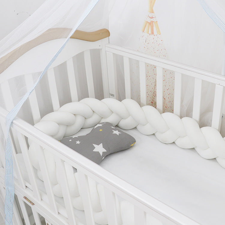 Modern Braided Knot Pillow | Trendy Nursery Decor & Crib Bumper