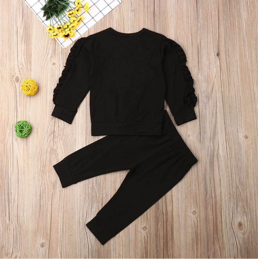 The Ruffle-Trim Cozy Sweatshirt & Jogger Set