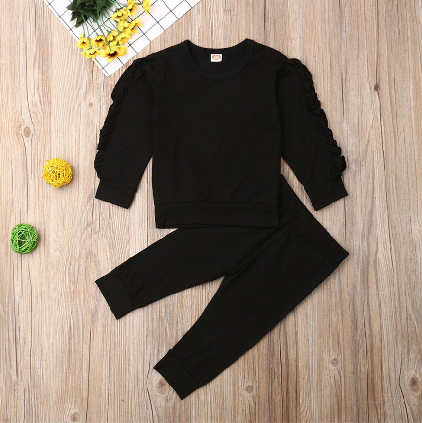 The Ruffle-Trim Cozy Sweatshirt & Jogger Set