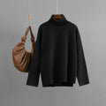 Casual Loose Solid-Color Turtleneck Sweater