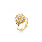 Womens Sparkling Micro-Pave Zirconia Titanium Steel Ring