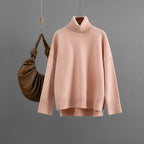 Casual Loose Solid-Color Turtleneck Sweater
