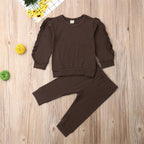 The Ruffle-Trim Cozy Sweatshirt & Jogger Set