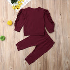 The Ruffle-Trim Cozy Sweatshirt & Jogger Set