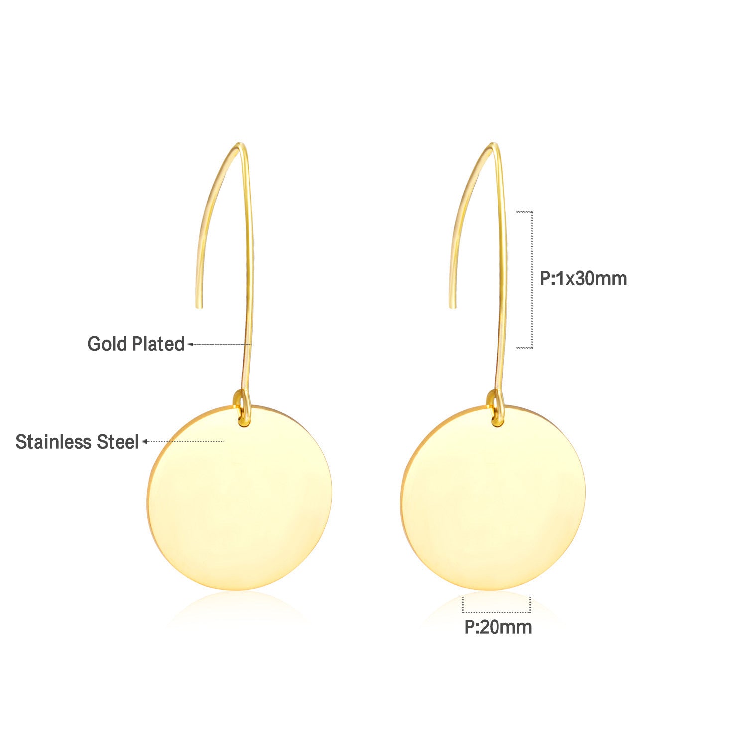 Elegant Minimalist Round Gold Earrings