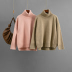 Casual Loose Solid-Color Turtleneck Sweater