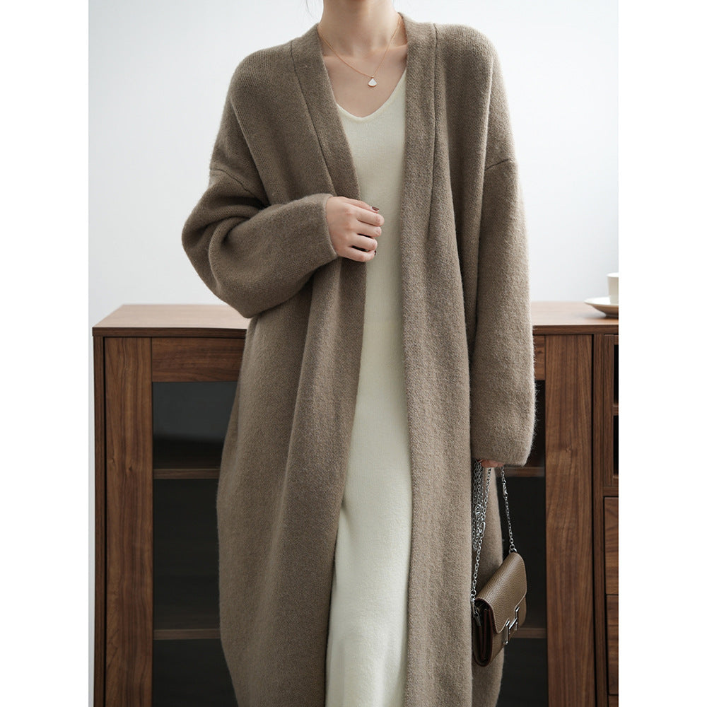 The Cloud-Wrap Ultra-Long Faux Cashmere Cardigan
