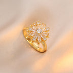 Womens Sparkling Micro-Pave Zirconia Titanium Steel Ring