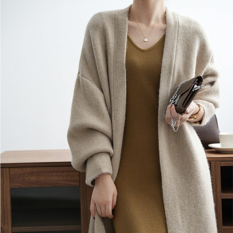 The Cloud-Wrap Ultra-Long Faux Cashmere Cardigan