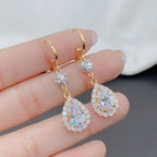 Incredibly Charming Diamond-studded Teardrop Crystal Earrings